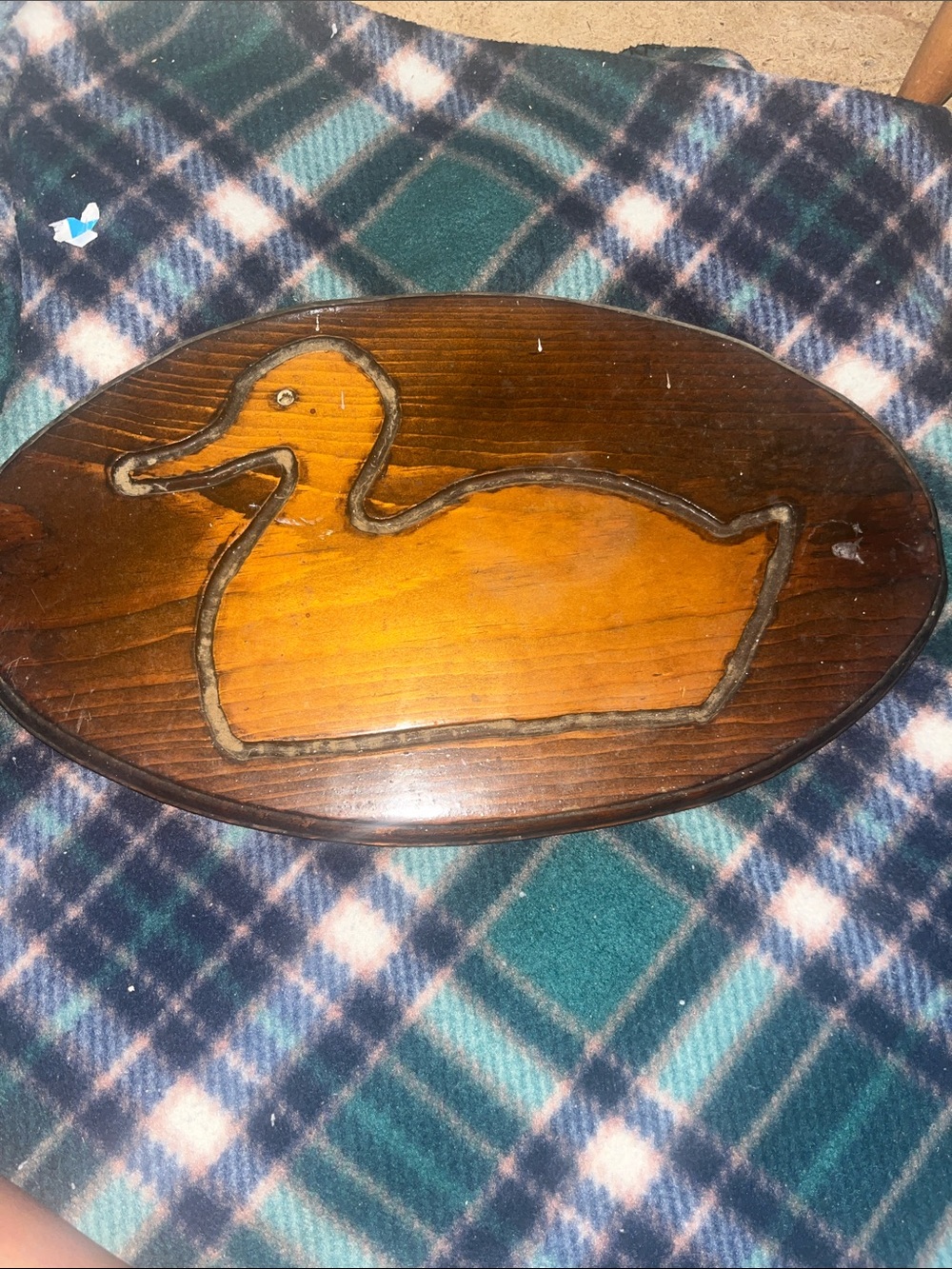 Vintage Handcrafted Wood Duck Wall Plaque Intarsia Signed Rustic Cabin Decor